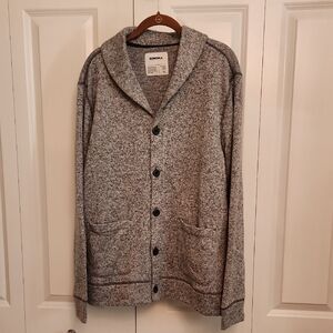 Sonoma Heather Gray Shawl Collar  Sweatshirt Fabric Cardigan